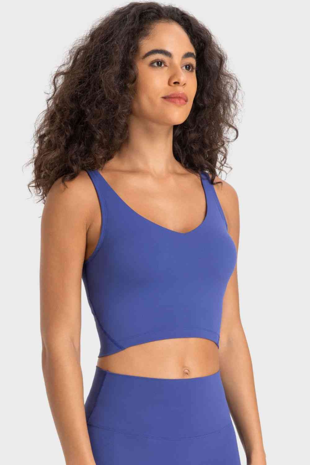 SHE REBEL - Deep V-Neck Crop Sports Bra | Available in 5 Colors